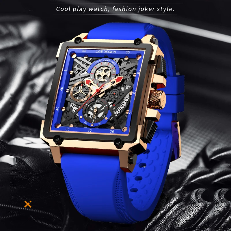 LIGE Men's Sports Chronograph  - đánh giá và giá Silicone Band Replacement