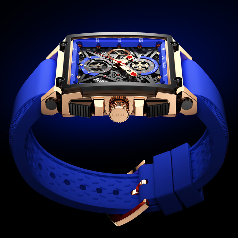 LIGE Men's Sports Chronograph  - đánh giá và giá Silicone Band Replacement