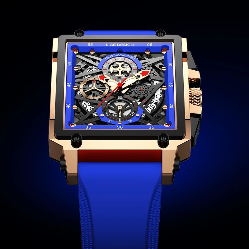 LIGE Men's Sports Chronograph  - đánh giá và giá Silicone Band Replacement