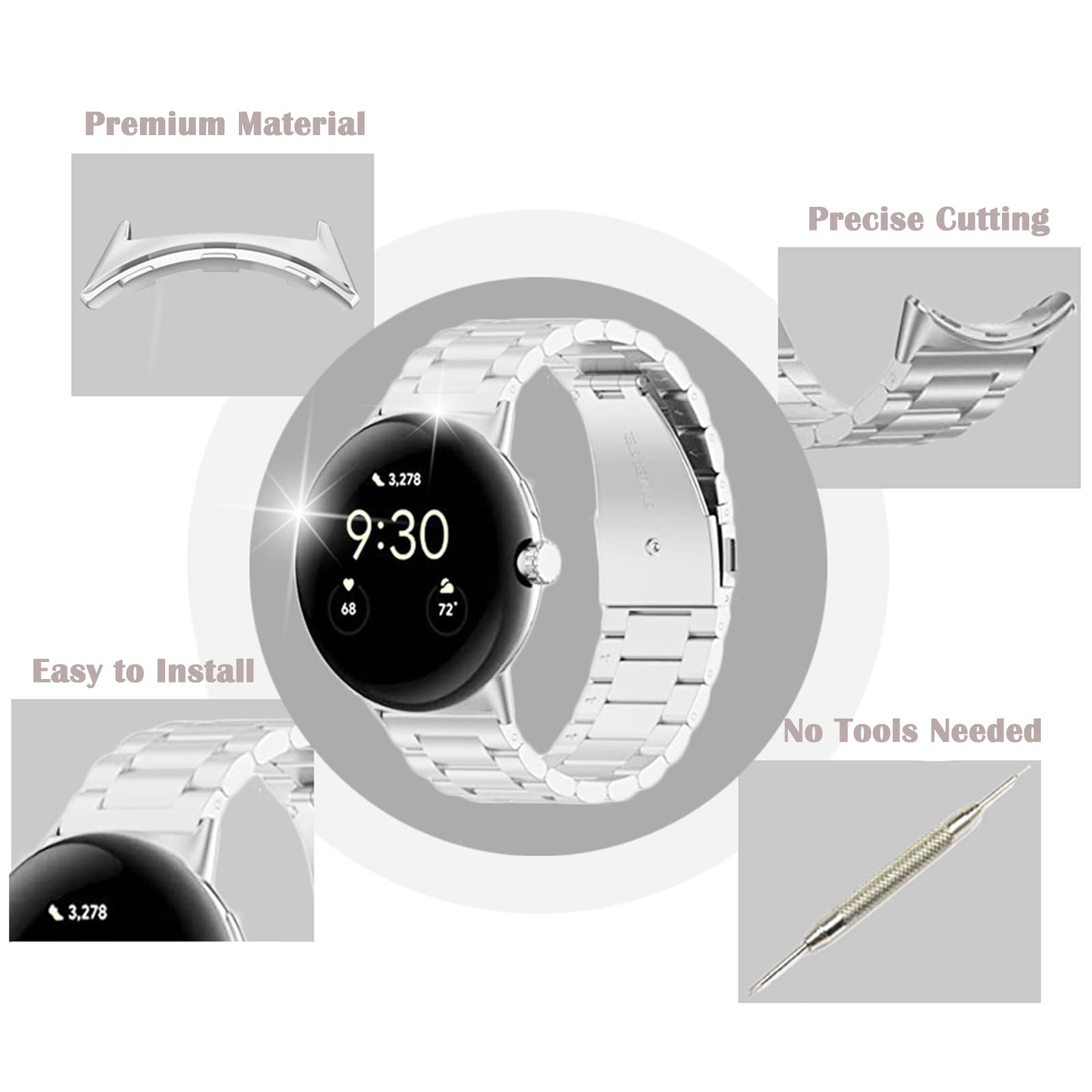 1/2 Cặp Đôi Kim Loại Cổng Kết  - đánh giá và giá Watch Band Connector