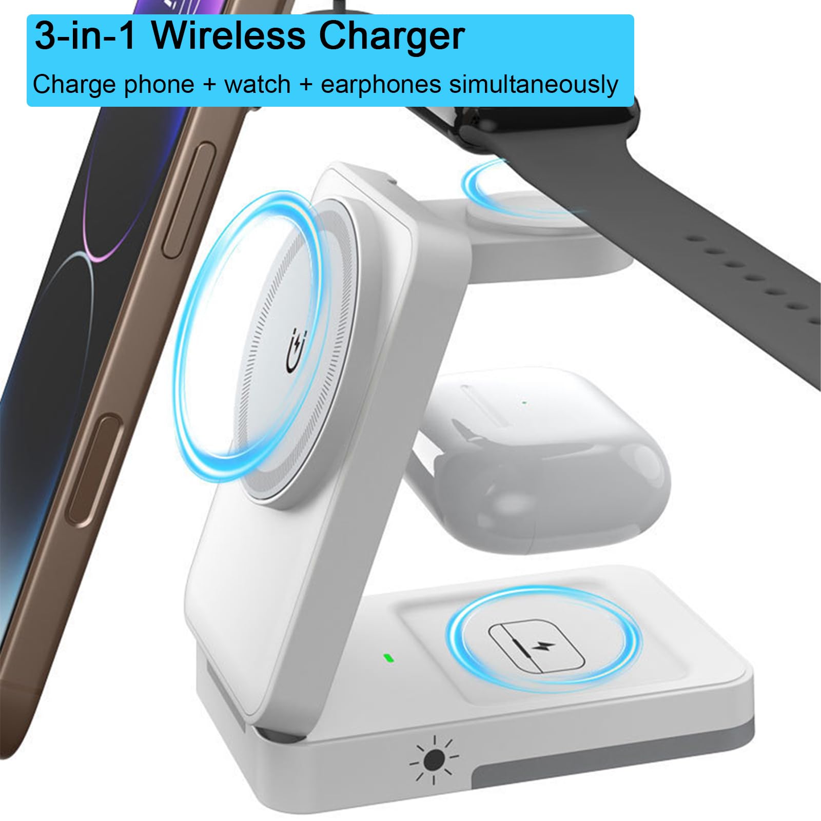 3-in-1 Foldable Wireless Charg - đánh giá và giá Smartwatch Ac