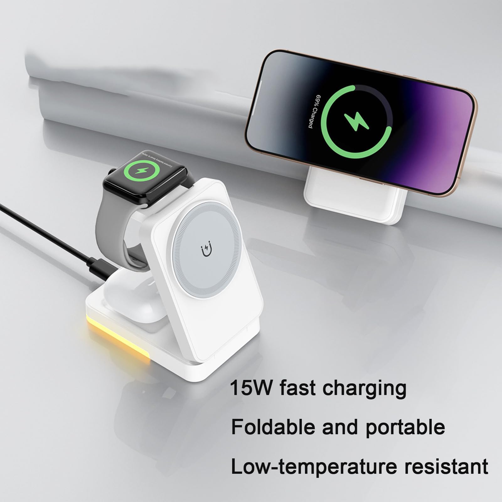 3-in-1 Foldable Wireless Charg - đánh giá và giá Smartwatch Ac